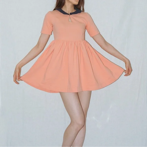 Zara Dresses Zara Salmon Peach Orange Babydoll Fit And Flare